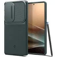 Spigen Optik Armor | Hoesje Geschikt voor Samsung Galaxy S25 Ultra | Back Cover met Camera Slider | Groen