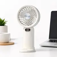 VHV -Draagbare Bureauventilator - Krachtige Turboventilator met USB Oplaadfunctie - Stille Tafelventilator met Snelle Verkoeling voor Kantoor, Slaapkamer en Kamperen - Mini Ventilator - Wit
