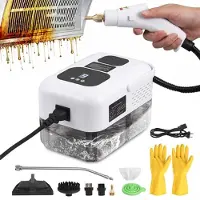 VHV - Stoomreiniger - Handstoomreiniger - Elektrische stoomreiniger - Krachtig 2500W - Met 6 opzetborstels - Voor badkamer, meubels en keuken - Diepe reiniging - Wit