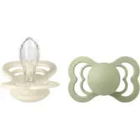BIBS Supreme fopspeen - maat 2 - Ivory / Sage (2 stuks) unisex