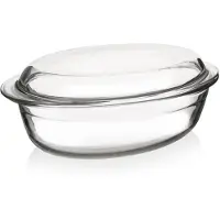 Orion Ovenvaste glazen schaal met deksel 33x20x13 cm, 3 l