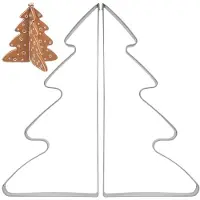 Orion Stalen koekjesvormpje in de vorm van een kerstboom, 15,5 cm, 2 stuks.