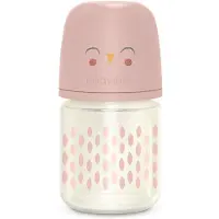 Suavinex Bonhomia Zuigfles Glas 120 ml +0M Roze | 1 stuk