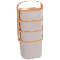 Orion Plastic lunchtrommel met 4 lagen, 2 liter, 3 x 1,15 liter