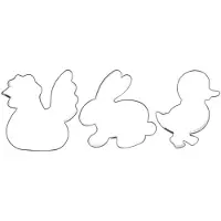 Orion Stalen koekjesvormpjes voor Pasen, 6 cm, 3 stuks.