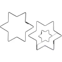 Orion Stalen stervormige koekjesvormpjes 6,3 cm, 2 stuks.