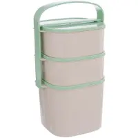 Orion Plastic lunchtrommel met 3 lagen, 2 liter, 2 x 1,15 liter