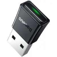 Baseus BA07 Draadloze USB Bluetooth Adapter - Bluetooth 5.3 - Bereik tot 20 m - Windows 8.1 / 10 / 11 - Zwart