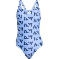 Adidas Logo Graphic V-back Swimsuit Blauw 36 Vrouw