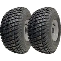 Parnells 15x6.00-6 wielen voor grasmaaiers, 65 mm naaf, band op velg, 20 mm lagers (set van 2)