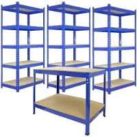 MonsterShop Stellingkasten en werkbank 90 cm - 5-laags - incl. hamer