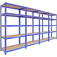 MonsterShop 4x Blauwe T-Rax Rekken 90cm, 3360kg Draagkracht, Garage & Opslag