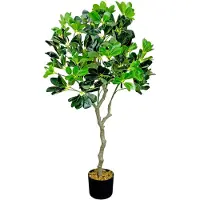 Decovego Kunstmatige Schefflera Plant, Kunstmatige Parapluboom 100 cm, Duurzaam Kunststof Materiaal, voor Binnengebruik, Onderhoudsarm Decoratie