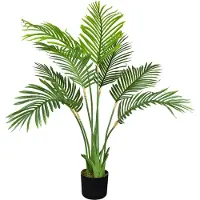 Decovego Grote kunstpalm, realistische plastic plant, arecapalm, 100 cm hoog, balkondecoratie,