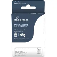 MediaRange Label Tape Cartridge, Replacing Brother TZ-121/TZe-121, 9mm, 8m, Laminated and Permanent Adhesive, Black on Clear - 3 stuks