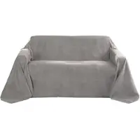 Beautissu Romantica Bedsprei 210x280cm - Overtrek voor Sofa in Lederlook, Sofa Deken voor Bed - Plaid in Grijs