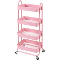 En.casa Keukentrolley Pyhäntä met 4 manden 103,5x46x35 cm roze []