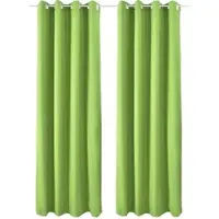 Beautissu Set van 2 Isolerende Gordijnen met Ringen Amelie TO - Thermische Gordijnen Kant en Klaar Verduisterend 140x245cm Groen - Koude Bescherming & Warmte Isolerend