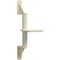 DKD Home Decor Kartonnen krabpaal met krabzuil, wandmontage, crème kleur, 85,5 cm