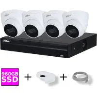 Dahua 4-kanaals NVR Set met 4x 4MP WizSense Camera's Wit en 960GB SSD