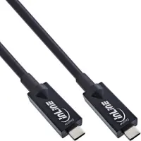 InLine USB 3.2 Gen.2 AOC-kabel, USB-C male / male, zwart, 3m