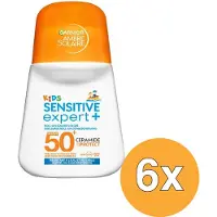 Garnier 6x Ambre Solaire Sensitive Expert Kids Gekleurde Roller Spf50+ (6 x 50 ml)