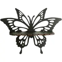 VHV - Wandplank - Hoekplank - Zwevende plank - Vlinder vorm - Houten wanddecoratie - Wandmontage - Voor slaapkamer en woonkamer - Decoratief - Zwart1
