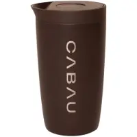 Cabau - Bloom Cup – RVS Thermosbeker met Tuit – 360 ml – Chocolate Brown – Houdt Drank 8 Uur Warm & 12 Uur Koud – Lekvrij & Dubbelwandig – Travel Mug – Koffie to Go Thermosbeker