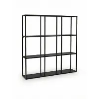 Woonexpress Branco Wandrek Zwart - Modern Industrieel Open Boekenrek