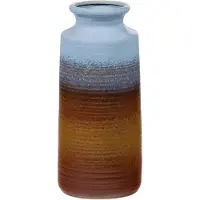 Woood Decennia Vaas XL - Keramiek - Blauwgeel - 38xØ17 cm