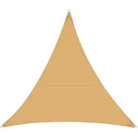 Casa Pura Zonnescherm 3 x 3 x 3 m - Zand - Driehoekig - incl. bevestigingsmateriaal - Scheurvast polyesterweefsel - Waterafstotend geïmpregneerd - Zonwering