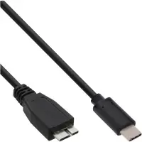 InLine USB 3.2 Gen.1x2-kabel, USB-C male naar Micro-B male, zwart, 2m