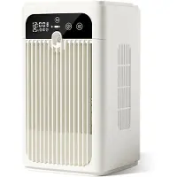 VHV - Luchtkoeler - Mini airco - Mobiele luchtkoeler - Tafelventilator - Oplaadbaar - Stil - Voor slaapkamer en bureau - 23.3 x 13.2 x 13.9 cm - Gebroken wit