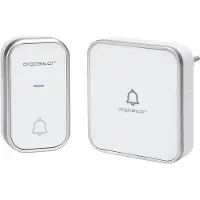 Aigostar draadloze deurbel, Plug & Play, IP44 waterbestendig, 3 volume-instellingen, 36 polyfone melodieën