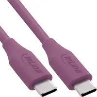 InLine USB 2.0-kabel, USB-C-snelladingskabel 100 W, Wild Berry/violet 1m