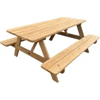 Axi Jean Picknicktafel van Hout, 6 personen - Bruin | Picknick tuin met ingebouwde banken voor volwassenen, gemaakt van 100% FSC-gecertificeerd Thermowood | Set voor in de tuin | 180 x 150 x 73,5 cm
