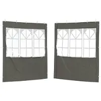 vidaXL Party Tent Zijwand 2 st 200 x 195 cm Antraciet PE en staal