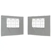 vidaXL Party Tent Zijwand 2 st 300 x 195 cm Lichtgrijs PE en staal