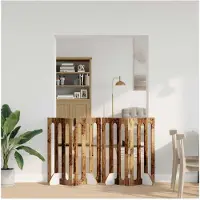 vidaXL Vouwbaar huisdierhek 4 st Eikenhout 201 x 38 x 90 cm
