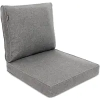 Bomoe Set Loungekussen Buiten – Zitkussen 60x60 cm & Rugkussen 60x40 cm – Hoogwaardige Kussens voor Tuinmeubelen, Afneembar Wasbar Hoes –Comfortabel UV-Bestendig Outdoor Tuinkussen Lichtgrijs – ilano