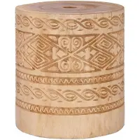 vidaXL Parasolvoet 28.05 kg Naturel Massief hout Cilindrisch