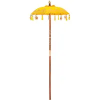 vidaXL Balinese parasol met basis Geel 95 x 95 x 260 cm Katoen