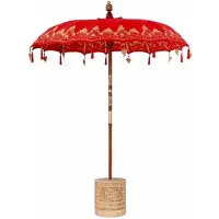 vidaXL Balinese parasol met basis Rood 185 x 185 x 260 cm Katoen
