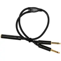 Cordial CFY0.3GPP Intro verloopkabel 6.3mm TS jack 1x fem - 2x male 0.3m zwart