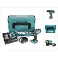 Makita Boormachine + slagboor, DDF 482 RT1J snoerloze boormachine 18V 62Nm + 1x accu 5,0Ah + lader in Makpac 2 (Oplaadbare batterij)