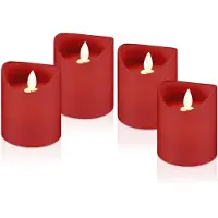 Goobay Set of 4 LED Real Wax Candles, red
