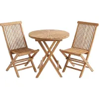 Axi Gia/Mina 60 cm Bistroset 3-delig Teak - Opklapbaar