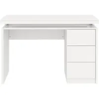 OKWISH Bureau - Met Ledverlichting En 3 Laden - Voor Thuiswerk En Studie - MDF Wit - 120 x 50 x 78,5 cm