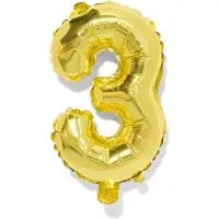 HEMA Folieballon cijfer 3 30cm goud (goud)