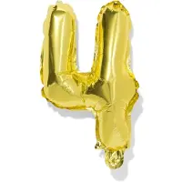 HEMA Folieballon cijfer 4 30cm goud (goud)